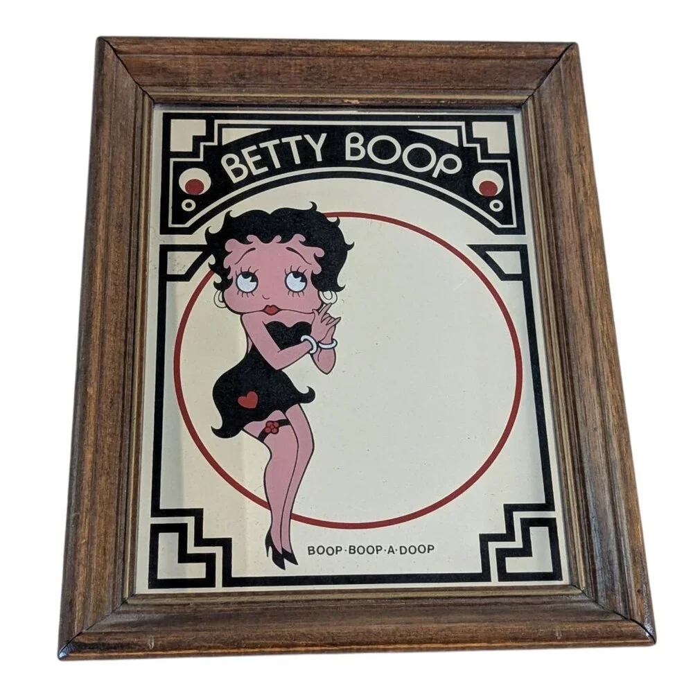 Vintage Betty Boop Collectible Wood Collectible Saloon Parlor Mirror
